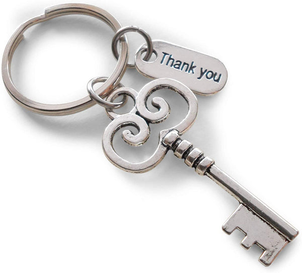 Employee Appreciation Gifts • "Thank You" Tag & Silver Key Keychain by JewelryEveryday w/ "You are a key part of our team!" Card