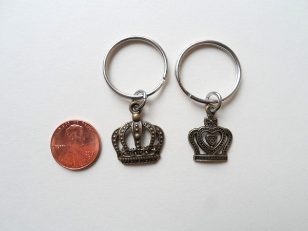 Bronze King and Queen Crown Keychain Set – JewelryEveryday