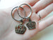 Personalized & Matching King & Queen Crown Couples Keychain in Bronze | Jewelry Everydayc