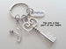 Key & Small Stethoscope Thank You Charm Keychain, Medical Professional Keychain, Nurse Appreciation Keychain