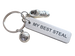 "My Best Steal" Engraved on Aluminum Tag Keychain With Basketball & Sneaker Shoe Charm, Basketball Player Keychain
