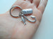 Hook and Fish Charm Keychain with Tag Engraved "Te Quiero" (I Love You) in Spanish, Couples Keychain