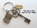 Employee Appreciation Keychain, Bronze Laptop Charm & Key Charm Thank You Charm, Telework, Remote Work Staff, Secretary, Receptionist, Office Staff, or IT Keychain