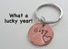 Personalized Penny Keychain Stamped with Initials and Heart Around the Year, Anniversary Gift