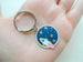 Rocket Ship in Space with Moon & Stars Charm Keychain