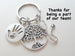 Pediatric Health Care Charm Keychain, Nurse Appreciation Keychain, Tree & Stethoscope, and Hand in Hand Charm