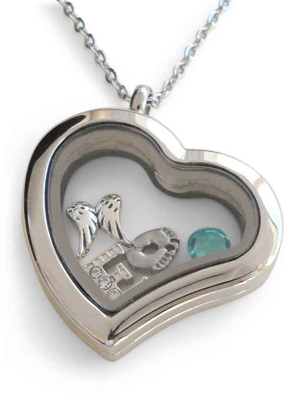 Personalized "Forever in My Heart" Stainless Steel Heart Locket Necklace for Baby Loss Memorial - by Jewelry Everyday