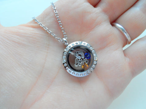 Personalized Small Circle Stainless Steel Memory Locket Necklace - by Jewelry Everyday