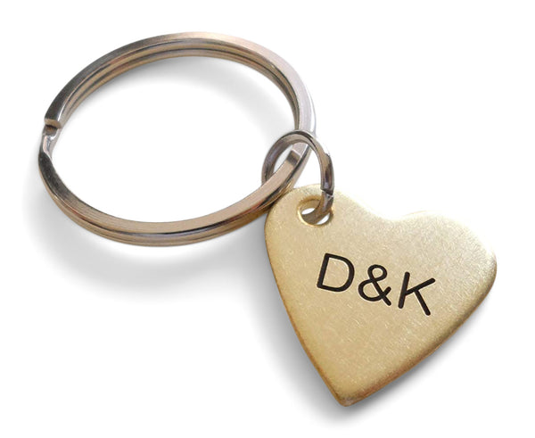 Personalized Small Heart Keychain Engraved with Initials; Handmade 8 Y ...