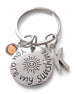 My Sunshine Keychain, Small Sun You Are My Sunshine Saying Charm Keychain