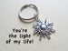 Sun Necklace and Sun Keychain Set - You Are The Light Of My Life; Couples Keychain Set