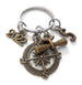 Custom Graduation Bronze Compass Charm Keychain with Graduate Scroll Charm, Class of 2022 or 2023 Personalized Graduate Keychain, Gift for Graduate