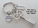 Social Worker Gift Keychain with Key and Thank You Charm, Community Advocate Gift, Appreciation Gift