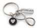 Infinity Charm Keychain with Forever Tag & Black Circle Charm with Heart, Couples Keychain