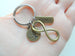 Bronze Infinity Symbol Charm Keychain with Family Tag & Tree Charm - For Infinity; Family Keychain