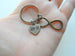 Bronze Infinity Symbol Charm With 8 Tally Mark Heart Charm Keychain, 8 Year Anniversary - You and Me for Infinity