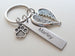 Custom Paw & Wings Charm Keychain with Custom Engraved Tag, Pet Loss Gift, Dog Memorial Keychain