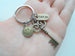 Swirl Design Bronze Key Keychain with Smiley Face Charm, Employee Appreciation Gift, Volunteer Gift - You Are a Key Part of Our Team