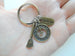 Housekeeping Appreciation Gift Keychain; Bronze Clock, Broom, Thank You Charm Keychain