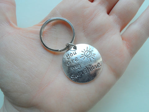 You Are My Sunshine Charm Saying Keychain, 25mm Disc by JewelryEveryday