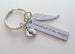 Grandma of an Angel Engraved Keychain, Baby Memorial Keychain, Wing Charm and Baby Feet Charm