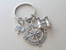 Compass Keychain with Binoculars & Camp Sign Charm, Camping Keychain