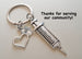 Syringe Charm and Nurse Cap & Heart Charm, Nurse Appreciation Keychain